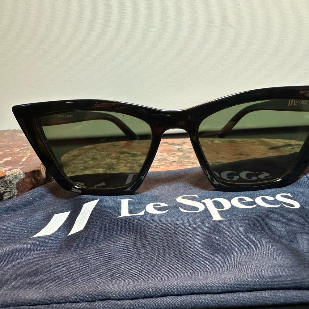 Le Specs Glossy Black Cat-Eye Sunglasses